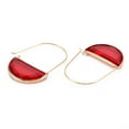 thumbnail image 3 of 20 pc Brass Glass Hoop Earrings Faceted Half Round Golden Mixed Color 46mm Pin: 0.8mm, 3 of 3