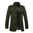 thumbnail image 1 of Men's Hooded Jacket, Lightweight Polyester Zip Front Long Sleeve Coat for Casual Outdoor Wear, Spring and Winter Wind Protection, Machine Washable, 1 of 3