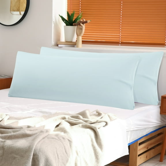 PiccoCasa 2 Pcs Body Pillowcases Microfiber Envelope Long Pillowcover, Standard Light Gray
