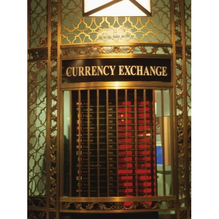 Foriegn Currency Exchange Window Showing Currency Exchange Rates, New York City, America Print Wall