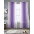 thumbnail image 3 of Purple White Ombre Semi Sheer Curtains 84 Inch Length 2 Panels Set, Modern Abstract Art Farmhouse Gradient Sheer Kitchen Curtain Privacy Voile Window Curtain for Living Room Bedroom Rod Pocket Drapes, 3 of 7