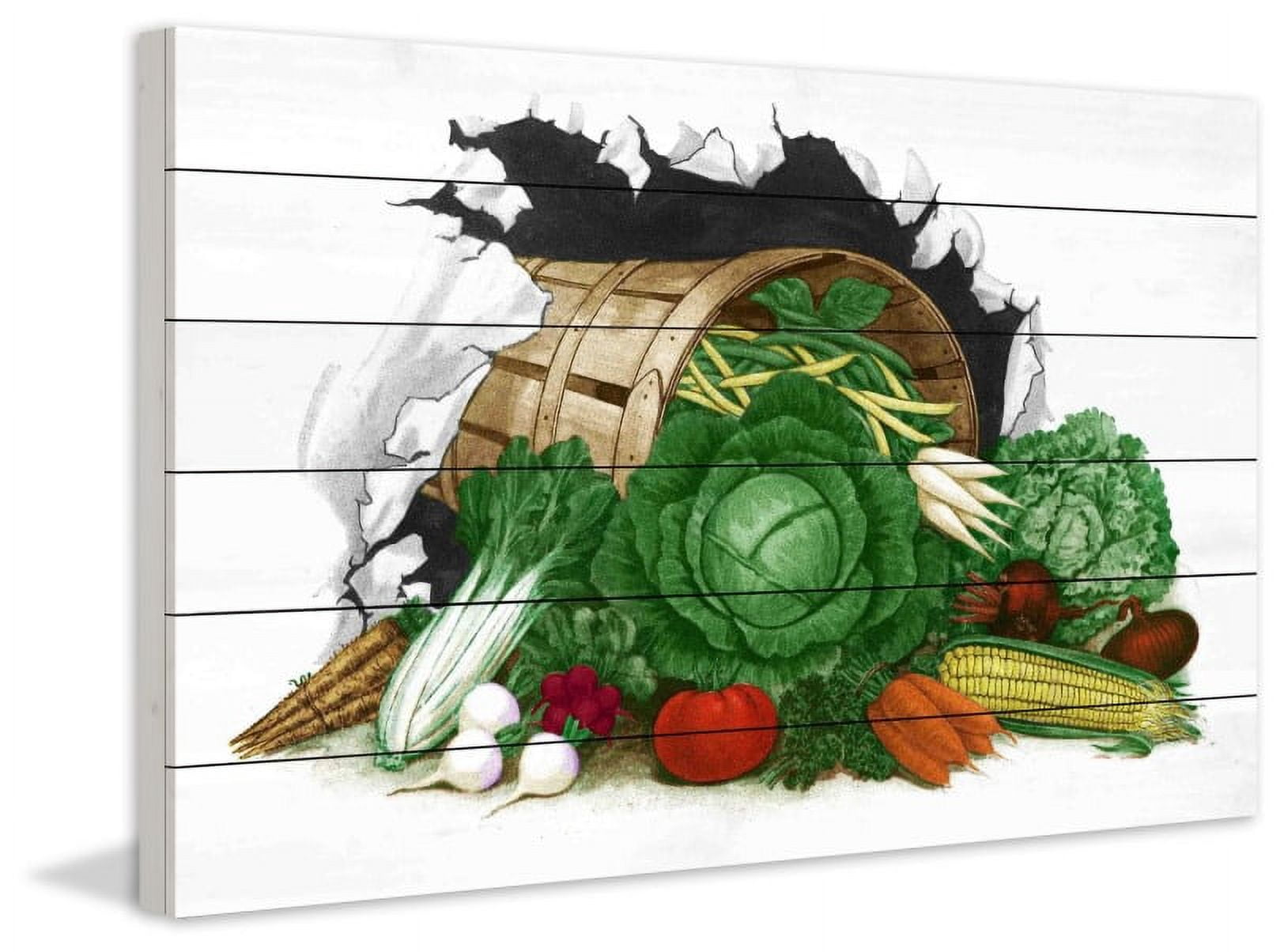 Marmont Hill "Veggies" Painting Print on White Wood