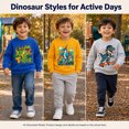 thumbnail image 2 of Rimyaw Little Boys 3-Pack Dinosaur Graphic Sweatshirts, T-Rex, Pterodactyl and Skateboard Raptor Crewneck Pullovers Tops, Cotton Blend, Size 7T, 2 of 7