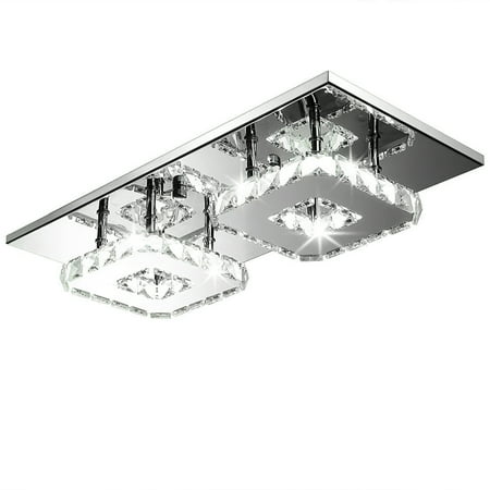 

24W LED Rectangle Crystal Dual-head Ceiling Light for Living Room Aisle Corridor
