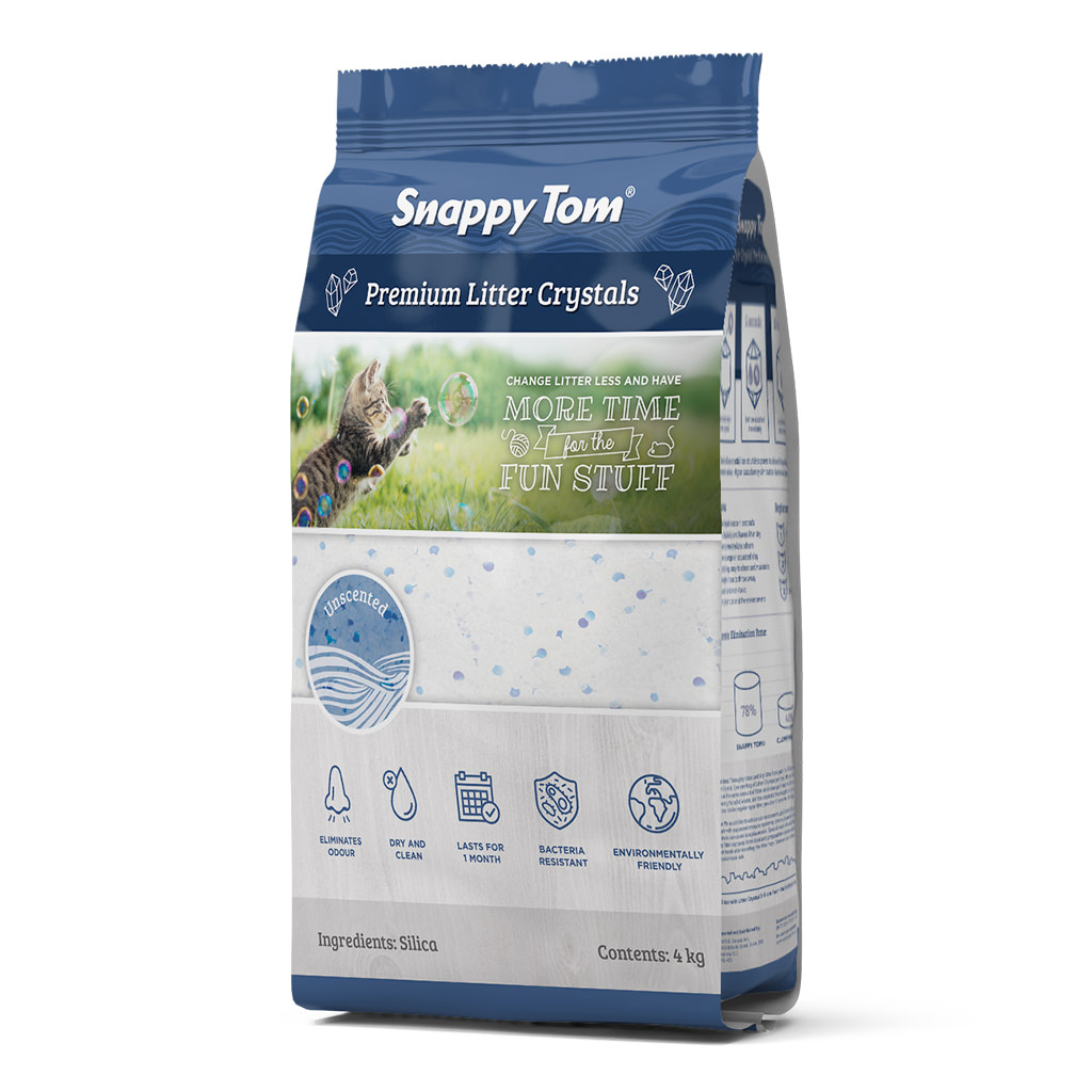 Snappy Tom Natural Blue Crystal Cat Litter, Unscented, 8.8lb