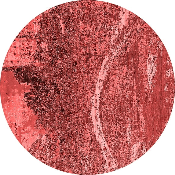 Ahgly Company Indoor Round Oriental Red Industrial Area Rugs, 8' Round