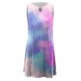 thumbnail image 4 of Lindbes Robes d'Été pour les Femmes Réservoir Tunique Robe Swing Flowy Sundresses pour les Femmes Chemise à Col Rond Robes Sans Manches Imprimé Floral Évider Mini Robes Robes Décontractées Robe de Plage pour W, 4 of 4