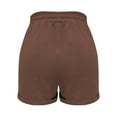 thumbnail image 4 of Audhol Lounge Shorts Women! Linen Shorts for Women High Waisted Wide Leg Drawstring Casual Summer Beach Shorts Plus Size Cute Flowy Shorts Shorts for Women Coffee L, 4 of 5