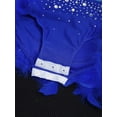 thumbnail image 5 of Xnihocha Girls Feather Skirt Leotard Latin Jazz Dance Bodysuit Rhinestones Color Block Sleeveless Jumpsuit Blue 16, 5 of 7