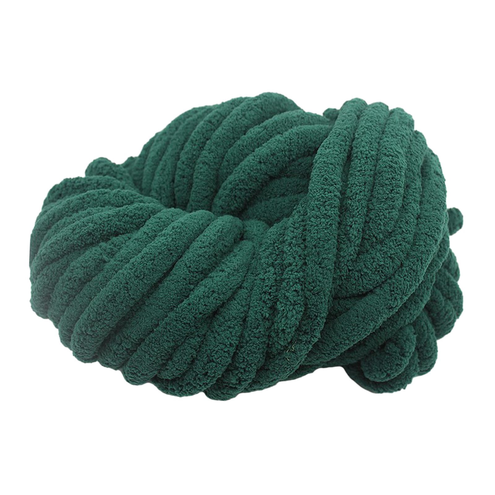 Abbraccia Chunky Chenille Yarn for Crocheting, Bulky Thick Yarn for Knitting,Super Bulky Chunky Yarn for Hand Knitting Blanket Dark Green