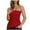 Red, variant on GERsome Womens Strapless Tube Tops Solid Color Irregular Hem Side Slit Sleeveless Slim Fit Off Shoulder Summer Camis Tunic Tops S-2XL