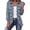 Dark Blue, variant on Women Leopard Jackets Ruffled Leopard Gradient Casual Jacket Stretch Button Down Jean Jacket Fall Coats, Western Outfit for Women Dark Gray L