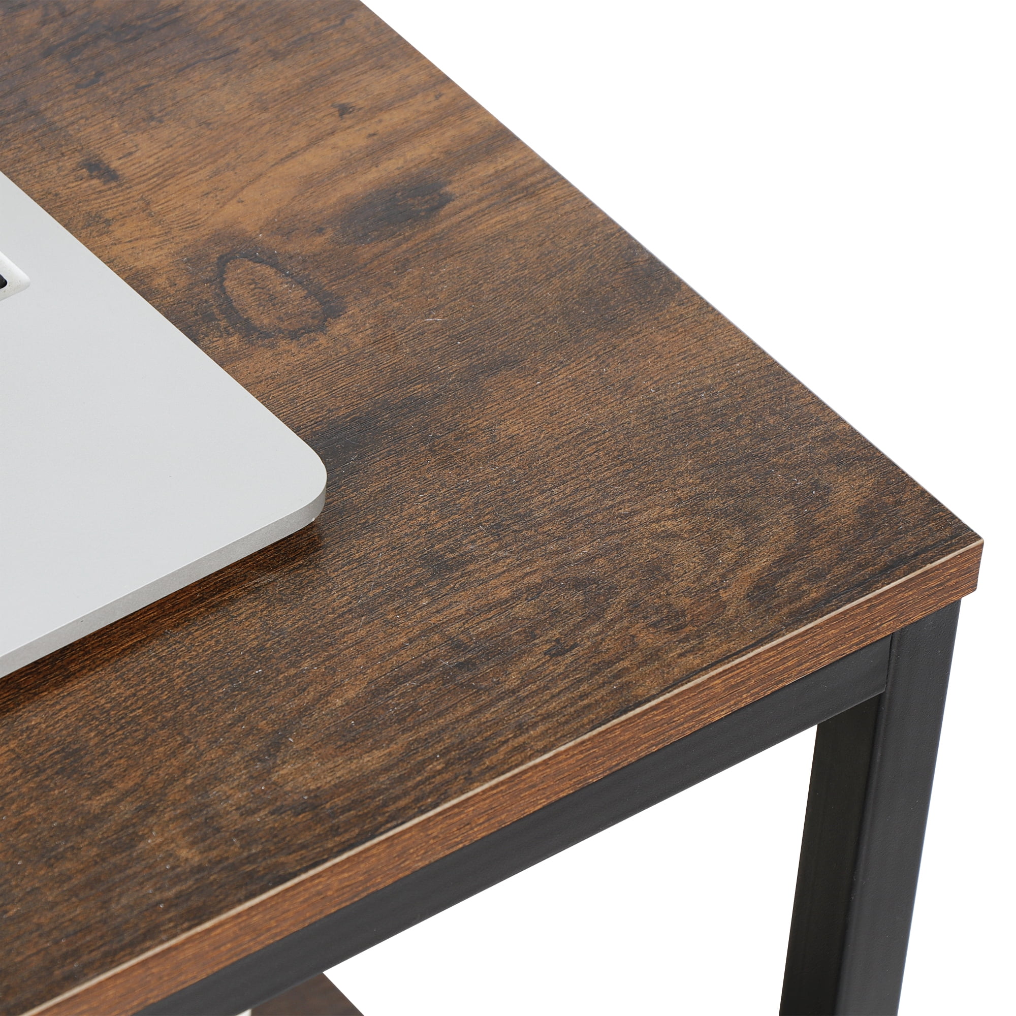ZenSports Industrial Coffee Table Rectangle MDF Cocktail Table Rustic Brown