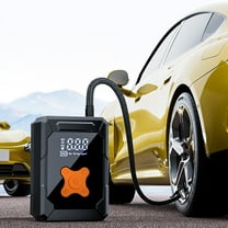 Portable Electric Air Pump, Rechargeable Tire Inflator with Pressure Gauge, 150PSI Auto Shut-Off for Car Bike Ball, Compact Cordless Pump with 4 Nozzles