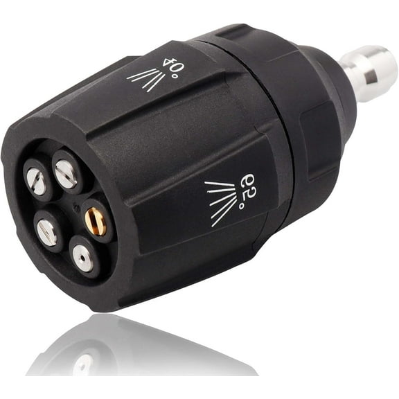 DEXIMRO Adjustable Pressure Washer Nozzle, 5-in-1 Quick Changeover High Power Washer Tips with 1/4 Inch Quick Connect Multi-Degree Spray Tip for Washing Car Patio Driveway