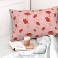 thumbnail image 4 of Goofa Strawberry Print Plush Throw Pillow Case, Soft Velvet with Hidden Zipper, Decorative Cushion Cover for Sofa, Bed, Car, and Home Décor-20"x30", 4 of 6