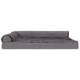 thumbnail image 4 of FurHaven Pet Products Plush & Velvet Memory Foam Deluxe L-Chaise Pet Bed for Dogs & Cats - Platinum Gray, Jumbo, 4 of 12