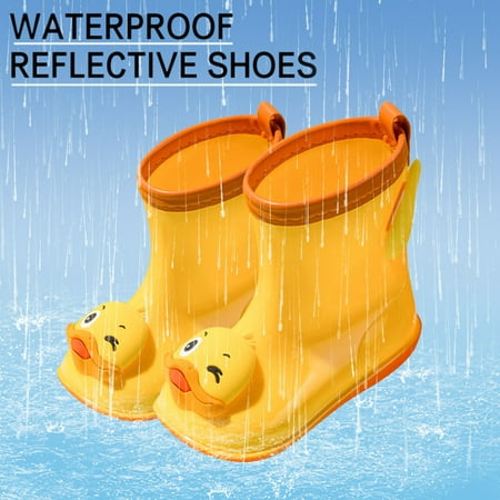 

Cathalem Girl Fashion Boot Children Cute Cartoon Fashion Waterproof And Non Slip Rain Boots Rain Boots Soft Big Girl Dress Shoes Yellow 9 Years