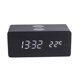 thumbnail image 1 of Reloj despertador digital de madera Pantalla LED electrónica de tiempo para dormitorio Carga inalámb Tomshoo Negro, 1 of 7