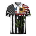 thumbnail image 4 of YDLCAFD Male Summer Independence Day Zipper Tops Holiday Celebration Full Print Short Sleeve Blouse, 4 of 5