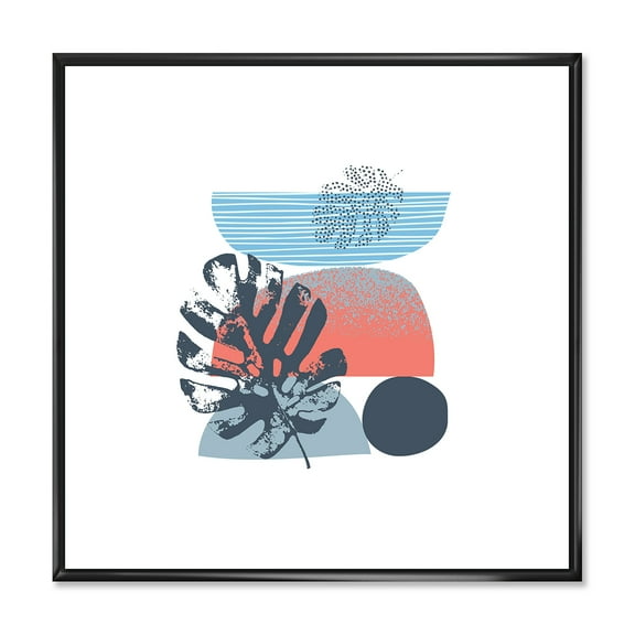 Designart 'Abstract Colorful Geometric Art Collage IV' Modern Framed Canvas Wall Art Print