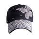 thumbnail image 2 of Gorra ajustable JAMW con visera de béisbol y mariposa de Diamantes de imitación, 2 of 5