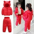 thumbnail image 4 of FNNMNNR 9M-5Y Girls Boys 2-Piece Down Snowsuit Hooded Outfits Set with Bear Ears Snow Pants and Jackets Winter Puffer Coats and Snow Pants for Infant Baby Toddler, 4 of 5