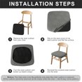 thumbnail image 3 of Lavish Cover Stretch Chair Seat Cover, Elastic Removable Dining Chair Cushion Slipcover, Medium Gray Jacquard Textured, 6 Pack, 3 of 7