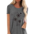 thumbnail image 4 of Gvmfive Women Short Sleeve Tunic Tops Casual Short Sleeve T Shirt Dandelion Print Loose Tee Blouse, 4 of 5