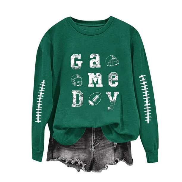 Heisall Womens Sweatshirts Rugby Print Long Sleeve Loose Casual Hoodless 2025 New Arrival Fashion