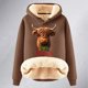 thumbnail image 4 of WILLBEST Sudadera Deportiva para Mujer con Capucha y Estampado Navideño de Vaca X-Grande, 4 of 4