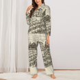 thumbnail image 2 of Hirioo Vineyard Landscape for Women's Pajama Sets 2 Piece Pjs Women's Long-Sleeved Pajama Set Button Down Sleepwear,S-XXL-Small, 2 of 7