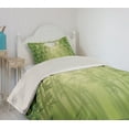 thumbnail image 2 of Ambesonne Green Quilted Coverlet 2 Pcs, Exotic Trees in Forest Theme, Twin Size, Green, 2 of 5