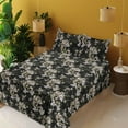 thumbnail image 2 of Ambesonne Vintage Fitted & Flat Sheet with Shams 4 Pcs Set, Spring Branches Motif Print, Full, Charcoal Grey and Green, 2 of 5