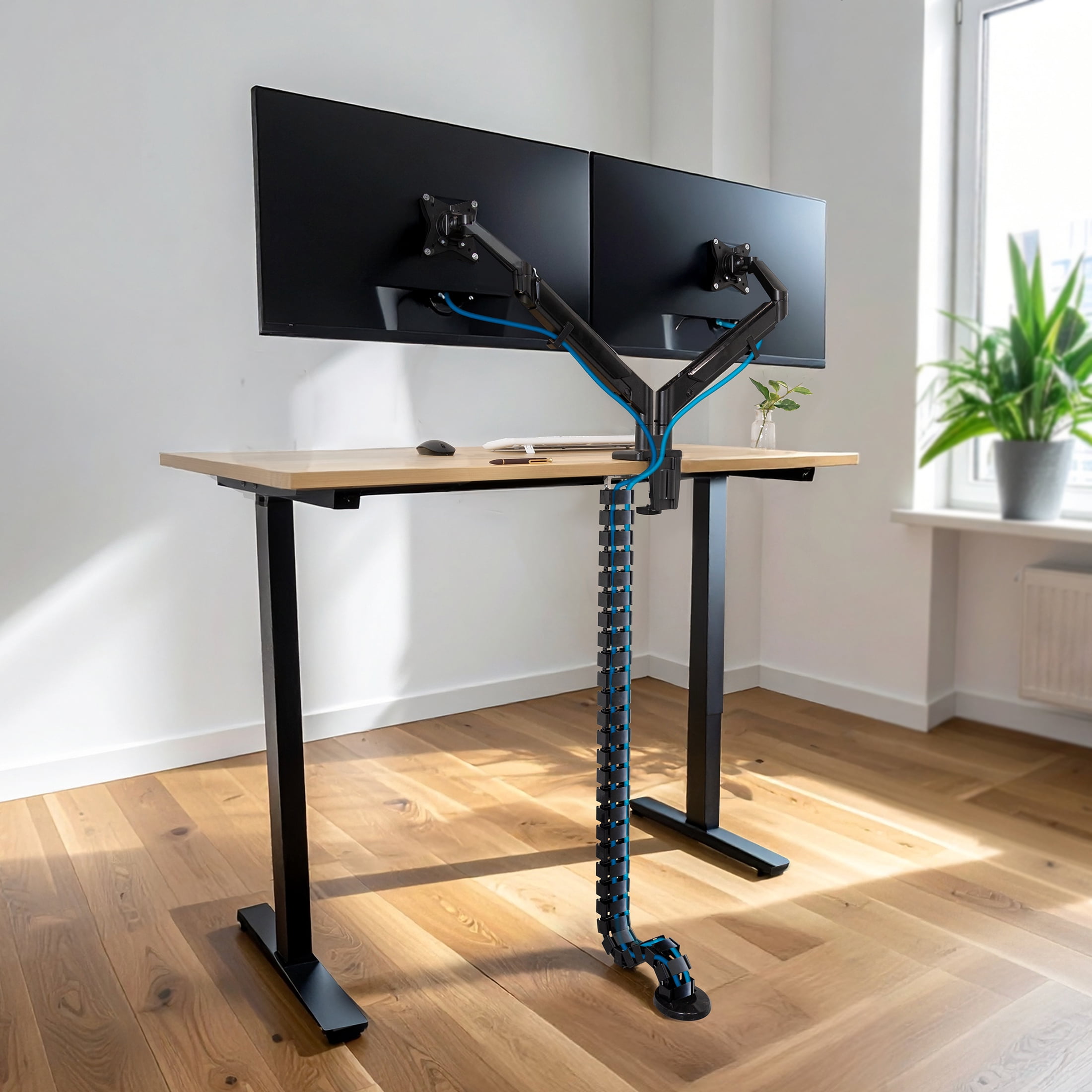 Mount-It! Black Cable Management Spine | 50" Length