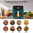 thumbnail image 4 of Panana 8QT Freidora de aire grande compacta, 8 menús preestablecidos Airfryer, preajustes de control digital de un solo toque, pantalla táctil, apta para lavavajillas, antiadherente, apta para la fami, 4 of 5