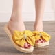 thumbnail image 1 of Alpargata de paja de imitación, sandalias para mujer, pantuflas de mujer con tacón plano y playa plana floral Wmkox8yii  ytu6724, 1 of 5