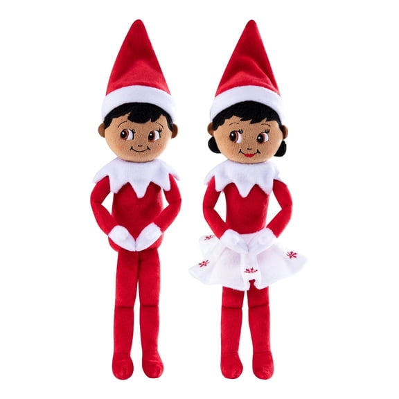 The Elf on the Shelf - Plushee Pal Snuggler Elf Dark Tone Girl & Boy, 12"