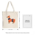 thumbnail image 3 of Stylish Cream Tote Bag with Cheerful Cartoon Dog & Blue Patterned Collar - Perfect for Shopping Travel & Parties, 3 of 4