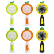 1PCS Handheld Electric Fans with LED Light Cartoon Fruit Shaped Cooler USB Rechargeable Mini Portable Air Cooling Fan 6 Types