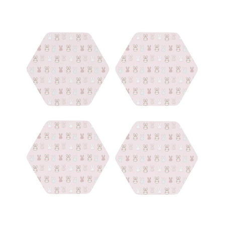 

Tideii Cartoon Rabbit for Leather Coasters 4 Pieces Anti-fouling and Anti-scalding Decorative Coasters Suitable for Restaurants Kitchens Coffee Shops-Hexagon