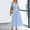 Light Blue, variant on Women's Flowy Boho Summer Dress Lightweight Midi Maxi Casual V Neck Short Sleeve Elastic Waist Beach Dress with Pockets
