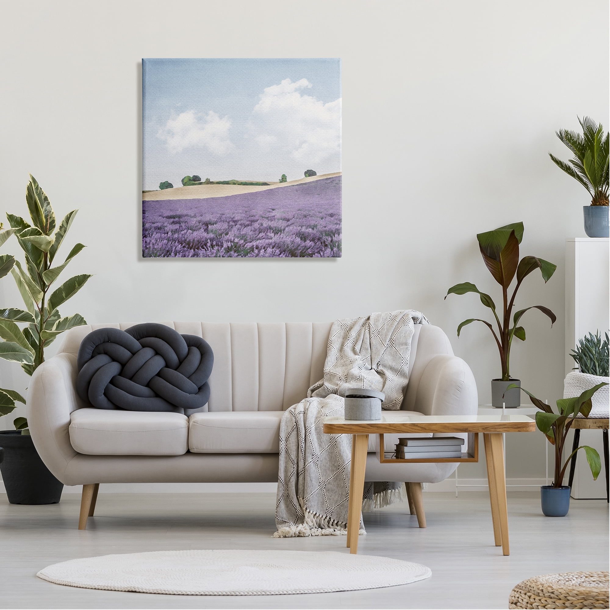 Stupell Industries Rural Lavender Farm Nature Painting Gallery Wrapped Canvas Print Wall Art, 30 x 30