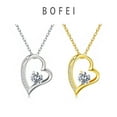 thumbnail image 6 of NICKSUN Cubic Zirconia Heart Necklace for Women • 14K Gold Plated Non Tarnish Wedding Jewelry • Heart Shaped Pendant Necklaces, 6 of 23