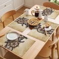 thumbnail image 5 of Vintage Anchor Nautical Placemats Set of 6 Coastal Compass Brown Place Mats Indoor Wipeable Table Mats Washable Cloth Dining Table Placemats for Kitchen Holiday Party Home Decor 13x19 Inch, 5 of 9