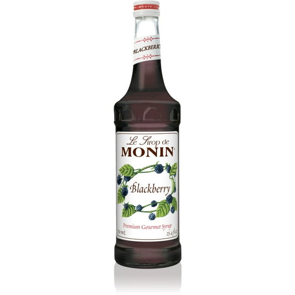 Monin - Blackberry Syrup, Delicious Berry Flavored Syrup, Cocktail Syrup, Authentic Flavor Drink Mix, Simple Syrup for Iced Tea, Lemonade, Cocktails, & Soda drinks, Clean Label, Gluten-Free (750 ml)
