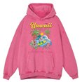 thumbnail image 2 of Sudadera con capucha para hombre, estilo retro, desgastado, con estampado de dibujos animados hawaianos, de cocodrilo y surf, ropa informal de algodón 100 % a la moda, sudadera con capucha para otoño, 2 of 5
