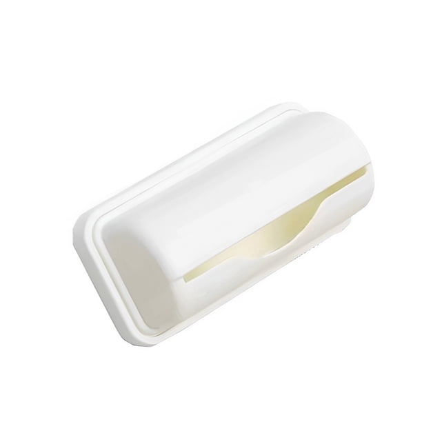 Naiovety Caja de pañuelos Caja de papel Bolsa de basura Ahorro de espacio multicolor Instalación práctica Dispensador de basura de estilo Almacenamiento y organización del hogar Blanco