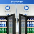 thumbnail image 6 of Nipus 15 Inch Beverage Refrigerator,130 Cans,With Basket And Reversible Hinge,Under Counter Beer Cooler with Glass Door,Black, 6 of 12