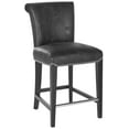 thumbnail image 2 of SAFAVIEH Seth Contemporary Curved Back Counter Stool with Footrest, Black Crocodile, 2 of 7
